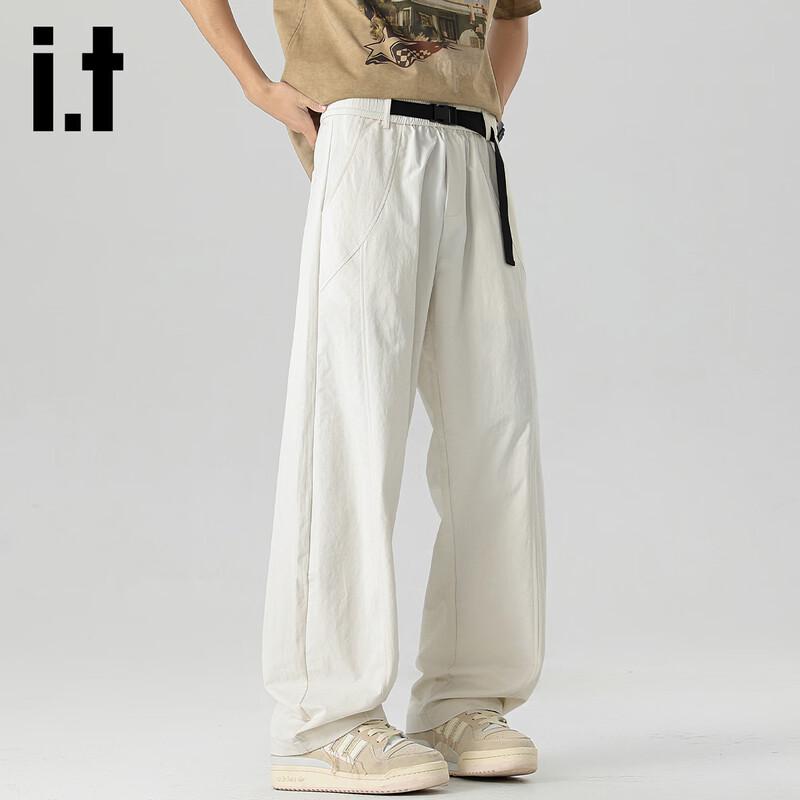 Izzue It Men s High-Street Loose Straight Quick-Dry Casual Pants XL