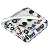 Tractors Print Blankets Soft Warm Flannel Throw Blanket Bedding for Bed Living room Picnic Travel Home Sofa