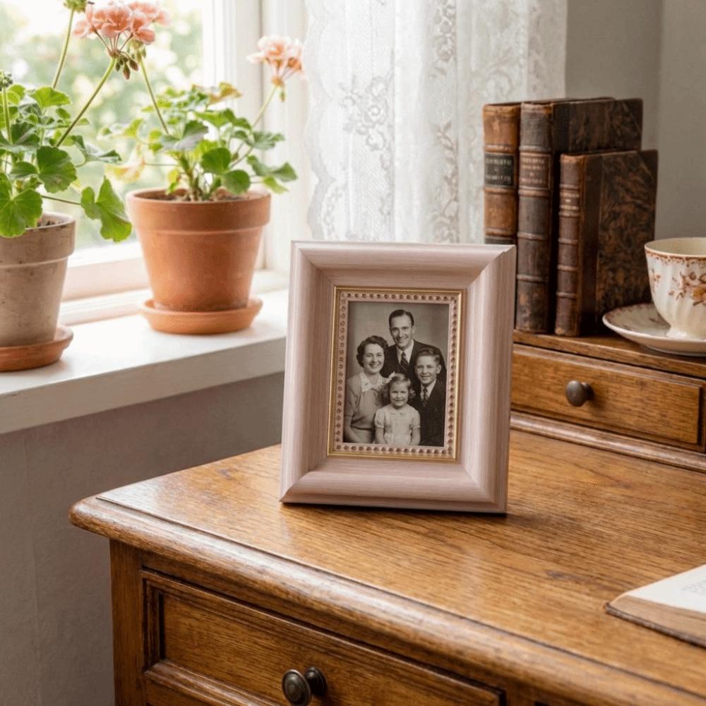 2 ks Mini starožitných fotorámečků Rustikální rámeček na fotky Malý rámeček Stolní fotorámeček Ložnice