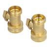 2PCS G3 4 Shut Off Valve Garden Hose Brass Stop Valve with 2 Way Screw Interface for Irrigation Equipment