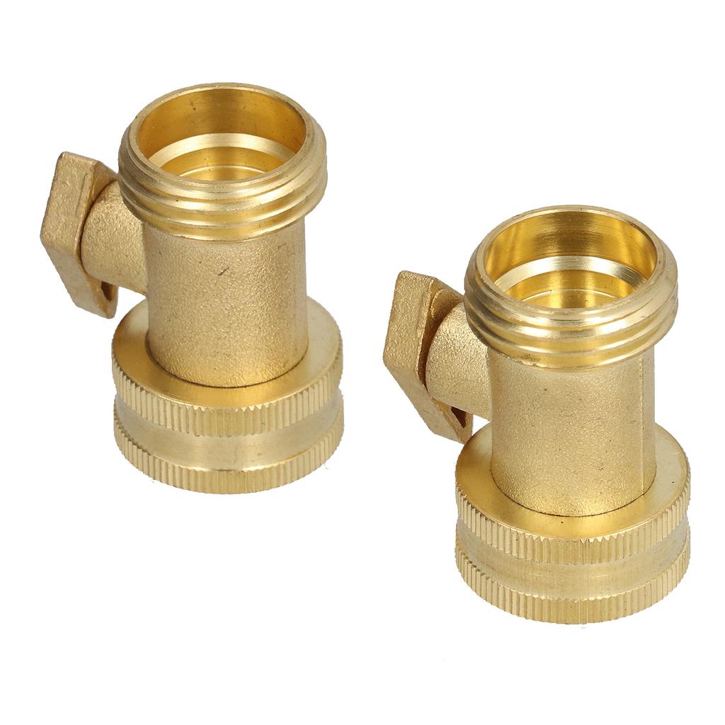 2PCS G3 4 Shut Off Valve Garden Hose Brass Stop Valve with 2 Way Screw Interface for Irrigation Equipment