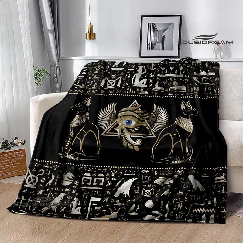 Egyptian pictograph symbol printed blanket Picnic blanket Warm Flannel blankets Home bed linings blankets for beds Birthday Gift