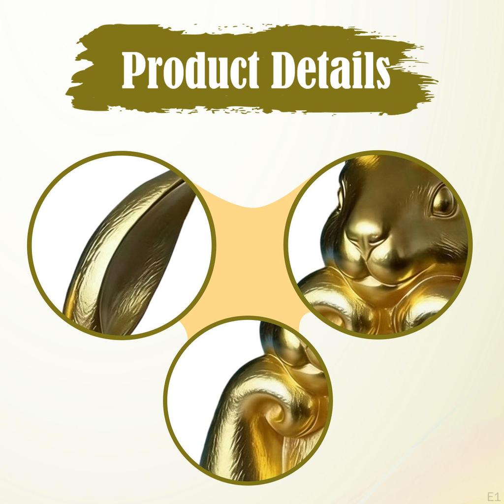 Easter Bunny Statue Table Centerpiece Resin Modern Decor Desktop Ornament for Bedroom Home