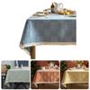 Fringed Table Cover Stains Resistant Polyester Linen Texture Tablecloth Decors For Kitchen Dining Room Decorations