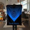 1 Stück Club Brügge Kv Wappen Benutzerdefinierter Name Gemustert Flanelldecke Geeignet für Alle Jahreszeiten Für Heimdekoration Wärme Und Komfort Geschenke Feiertagsgeschenk