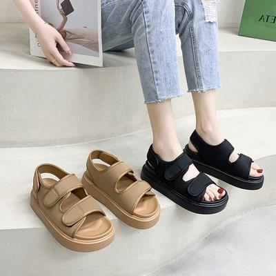 Sports Sandals Women's Summer 2025 New Velcro Soft-soled Roman Women's Shoes Platform Heightening Fashion Casual Beach Shoes
