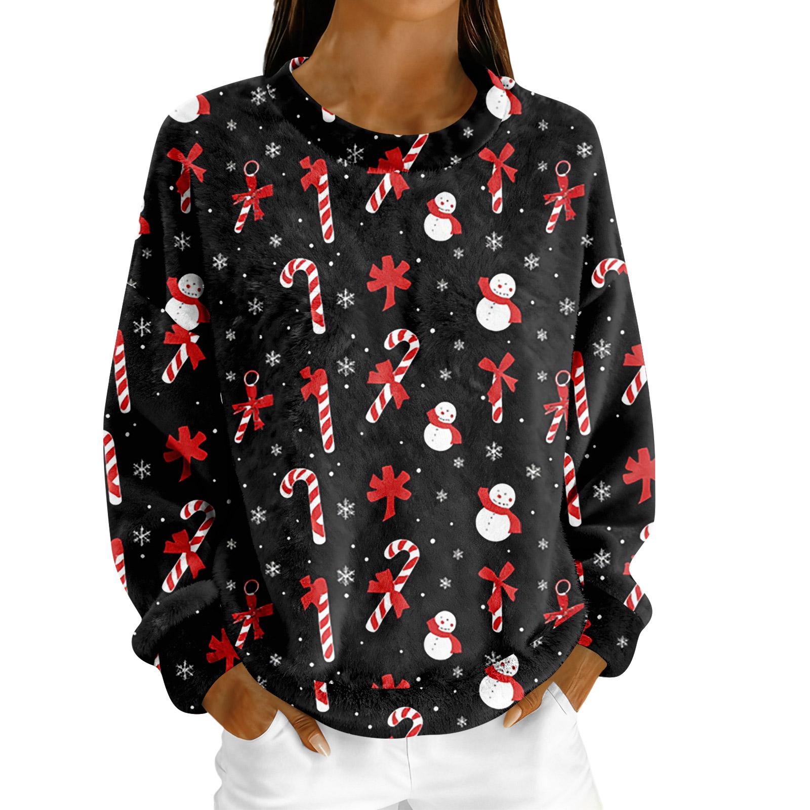 Women s Fleece Hoodie Long-Sleeve Round  Neck Casual Comfortable Loose-Fit Lightweight Women s Hoodie L