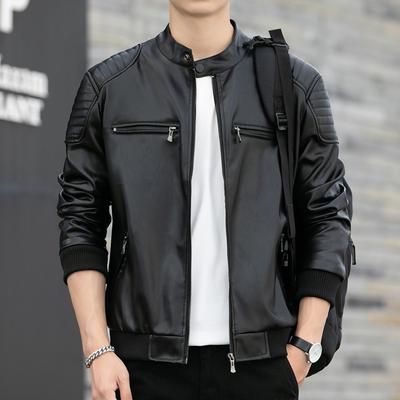 Leather Jacket Men's New Leather Jacket Korean Version Autumn and Winter PU Locomotive Casual Jacket Men's Clothing