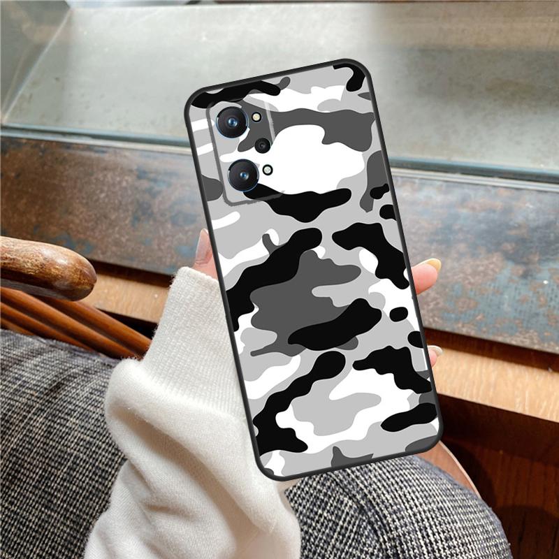 Green Camouflage Case For Realme 11 12 13 14 Pro Plus C53 C55 C51 C25 C63 C61 C65 C67 C71 C75 GT6 GT7 15 Pro