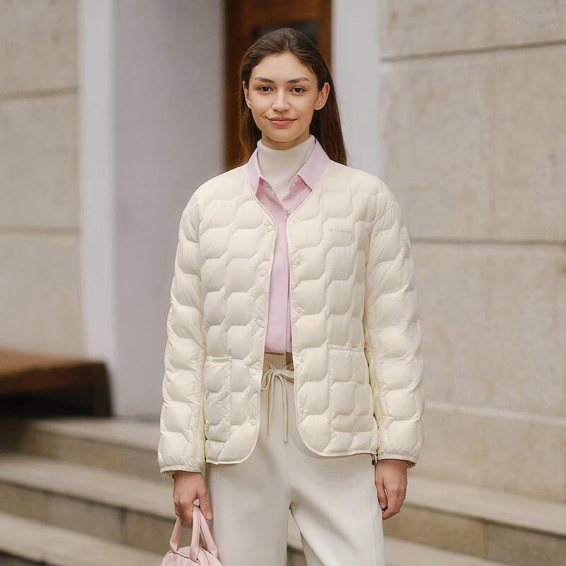 Tanboer Women's Short V-Neck Versatile Warm Down Jacket Liner TB5330152A