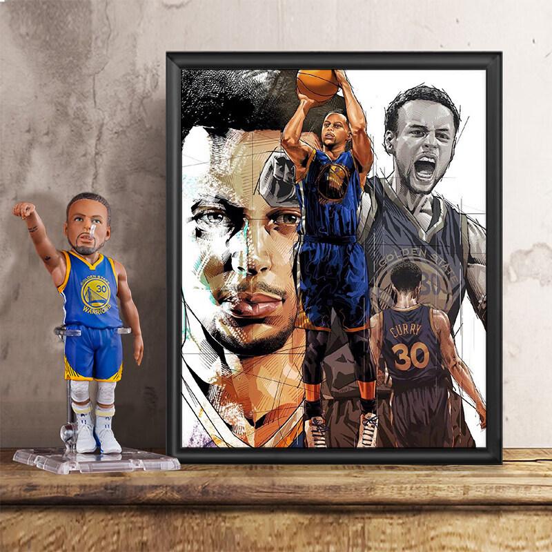 Brangdy Stephen Curry Autographed Framed Poster