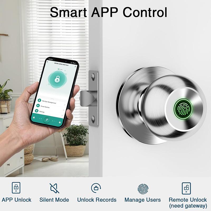 CIEPOJIET Fingerprint Lock for Tuya Smart Lock with Bluetooth Door Lock Keyless Entry with Fingerprint and Tuya App