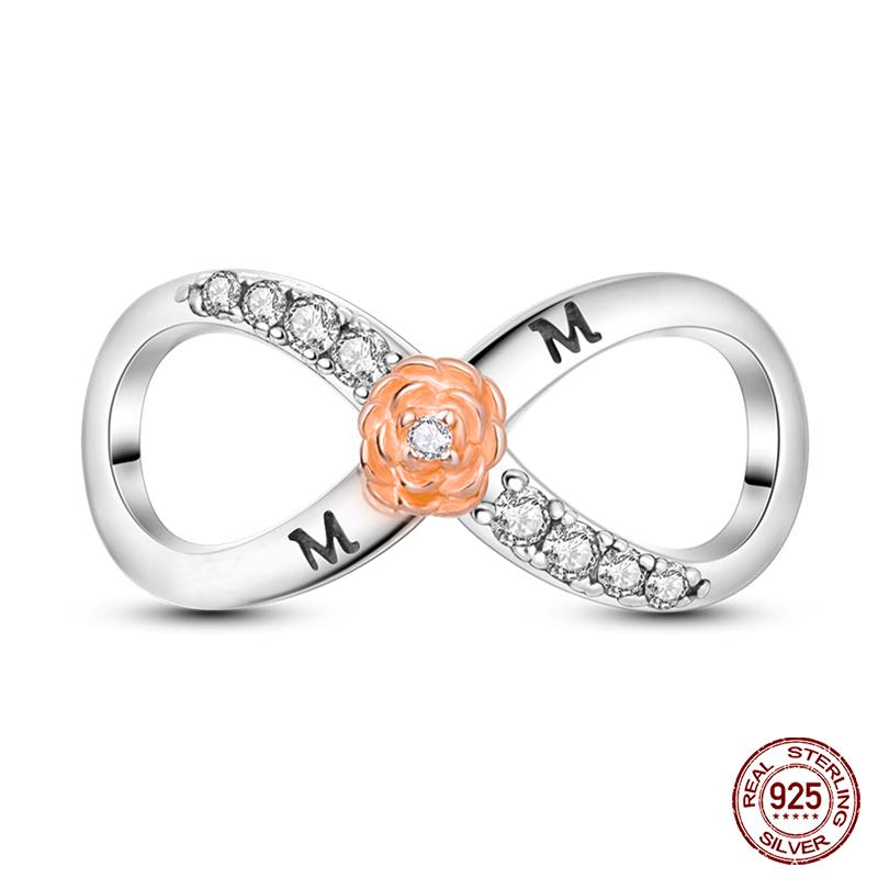 100% Copper Classic Golden Sunflower Feather Eternal Infinity Charm Beads Fit Qikaola Original Bracelet Diy Jewelry