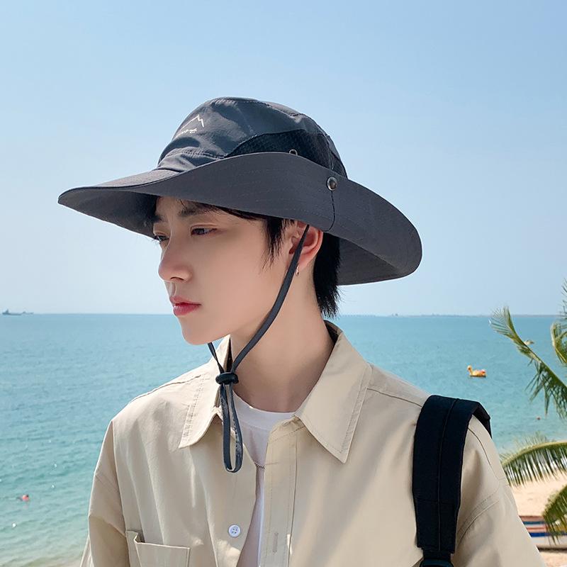 9238 Outdoor Mountaineering Fishing Sun Protection Sun Hat Summer Versatile Breathable Sun Hat Men's Big Eaves Bucket Hat