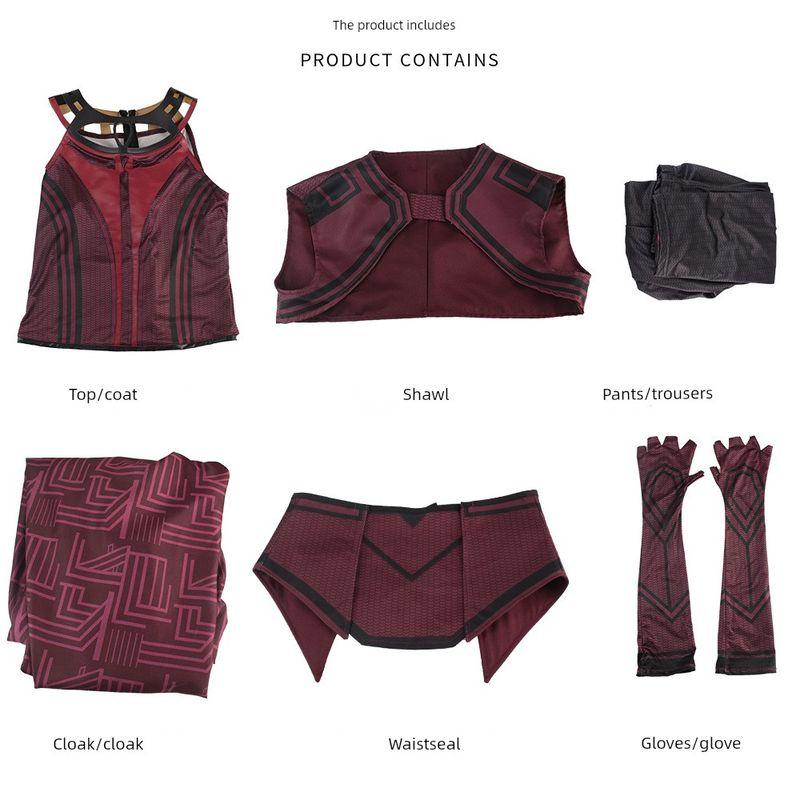 Halloween Movie and Tv Series Wandavision Cosplay Costume Scarlet Witch Cosplay Outfit