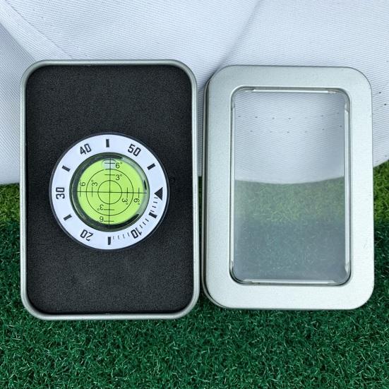 Golf Green Reader with Iron Box Magnetic Ball Marker High Precision Level Aid Bubble Tool Golf Putting Training Accessories