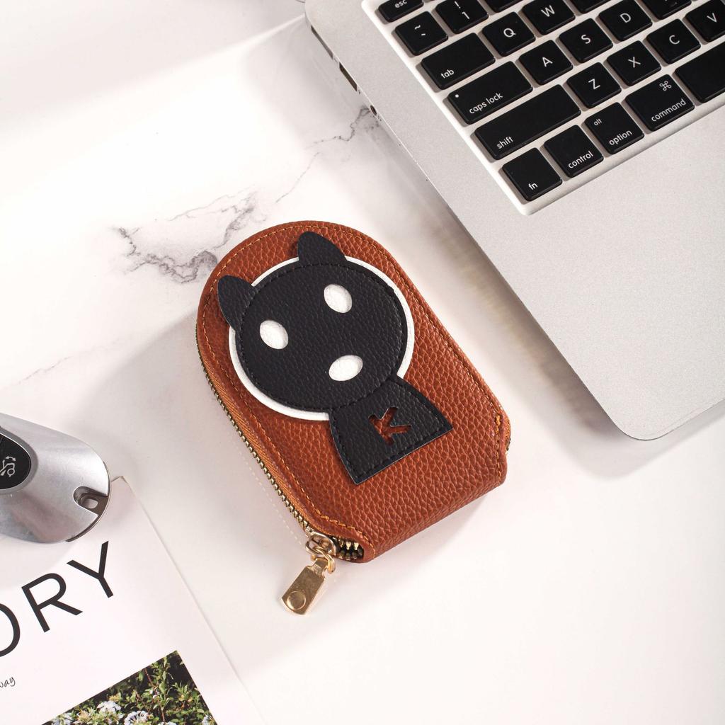 New Card Case, Cute Little Monster Spell Skin, Zipper, Organ Card Holder, Coin Wallet, Multi-card Slot, Coin Bag, Coin Purse Bag