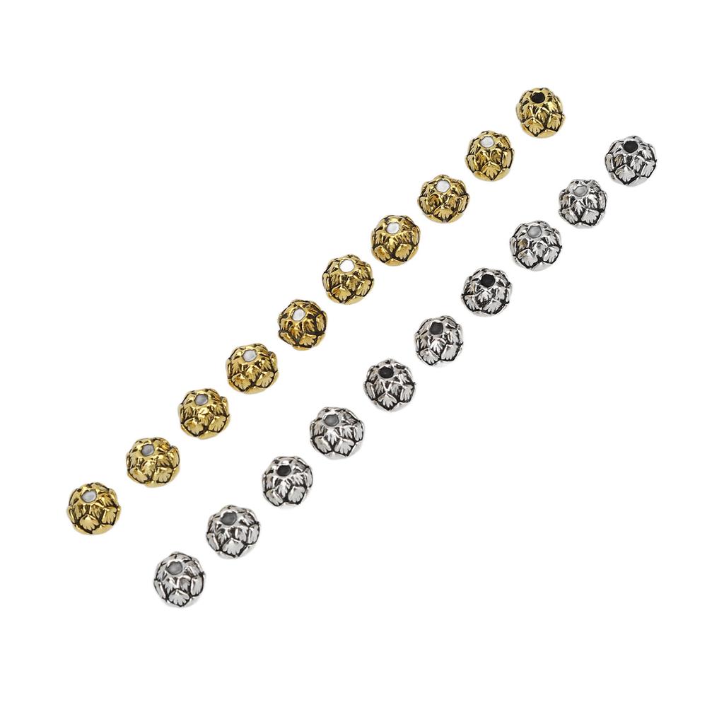 20pcs Alloy Beard Beads Retro Hair Tube Beads Jewelry DIY Pendant for Bracelet Necklace Making