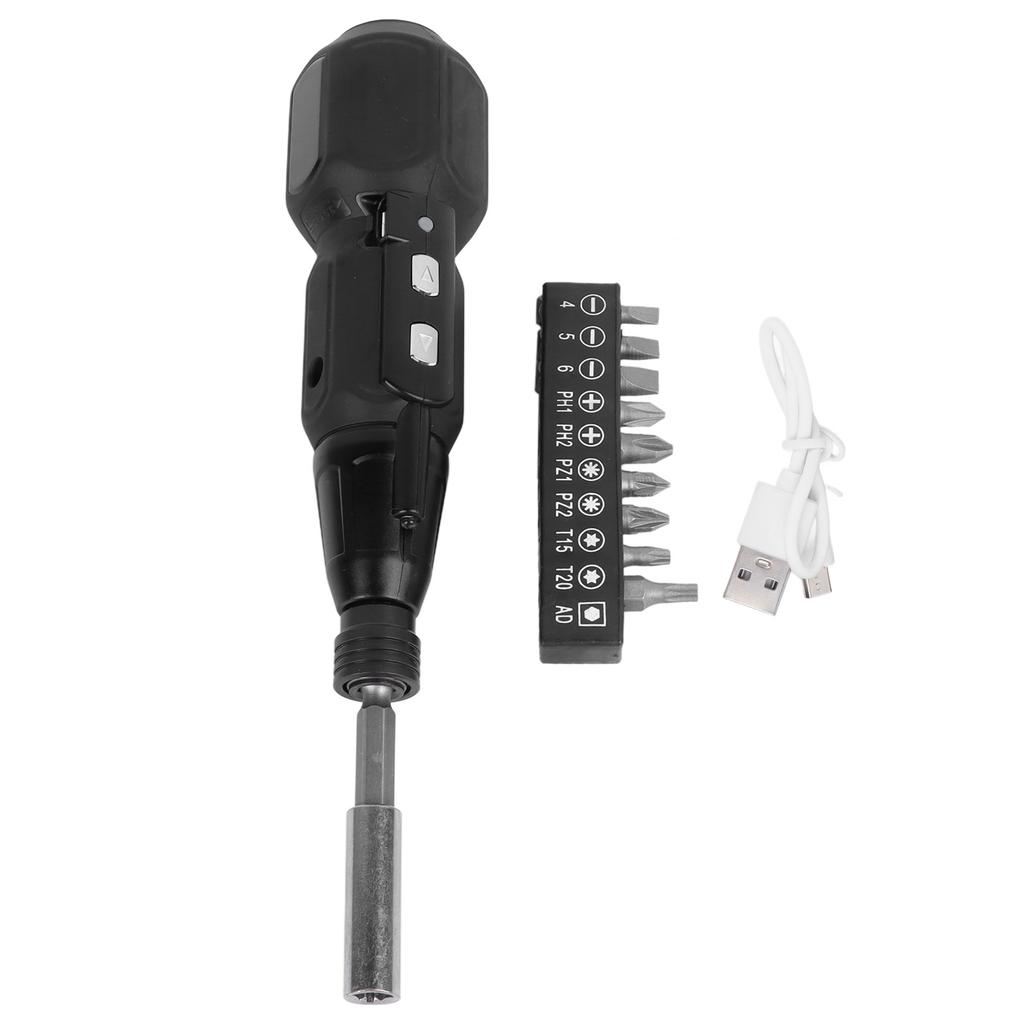 Cordless Electric Screwdriver with LED Light Alloy Steel 900mAh USB Charging Electric Manual 2 In 1