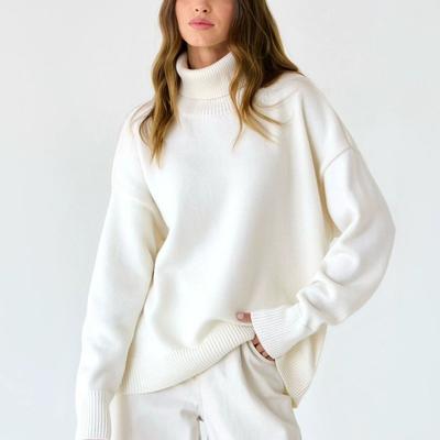 Women's Plus Size Turtleneck Sweater Autumn Winter Loose Solid Color Pullover Knit TopThick Stretch Knitwear