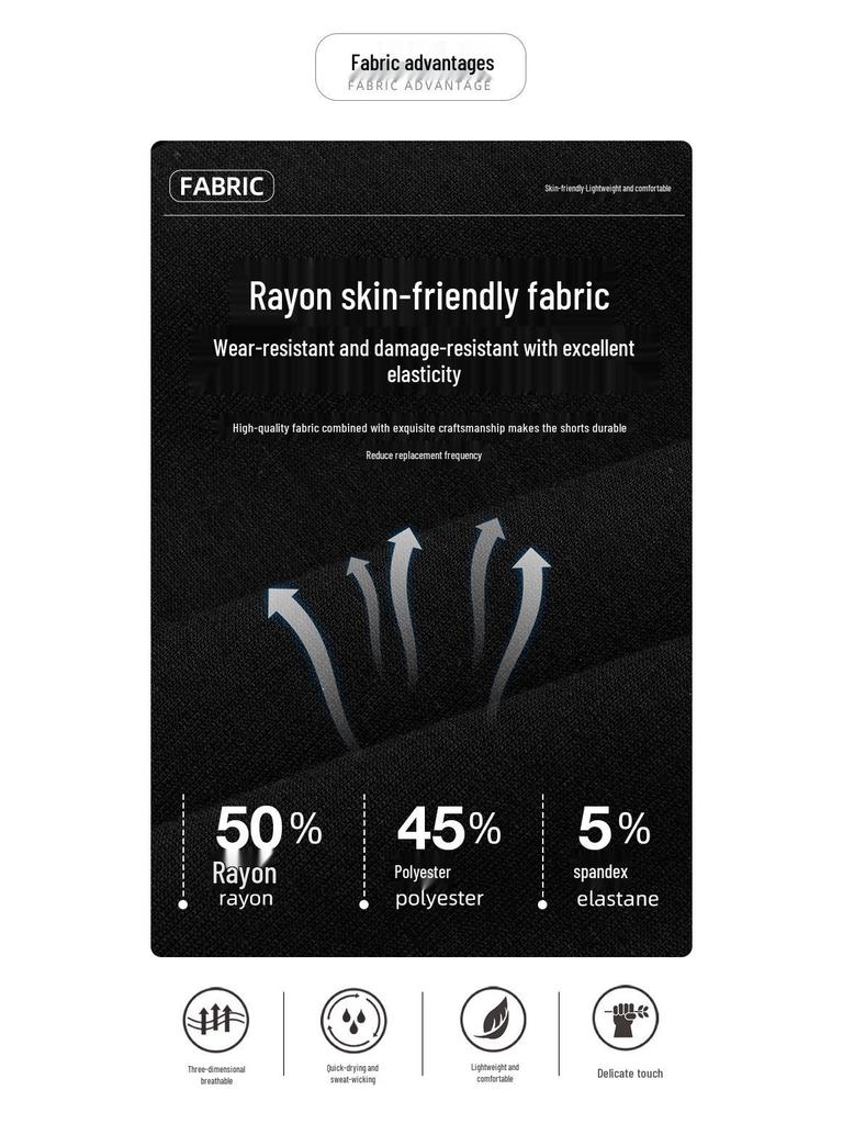 2025 Men's Cross-Border Outdoor Sports Rayon Air Feel Casual Summer Shorts