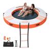 VEVOR Inflatable Floating Dock, 2.44 M Inflatable Dock Platform, Non-Slip Water Air Mat with Portable Carrying Bag & Detachable Ladder