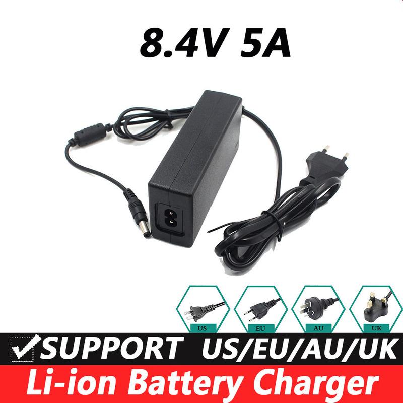 

Supply 8.4V 5A Lithium Battery Charger US Plug Eu Plug Battery Charger 5.5*2.1MM EU