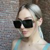 Fashion New Large Frame Square Retro Personality Chain Lens Leg Design Sunglasses INS Style Street Po Eyeglasses Female