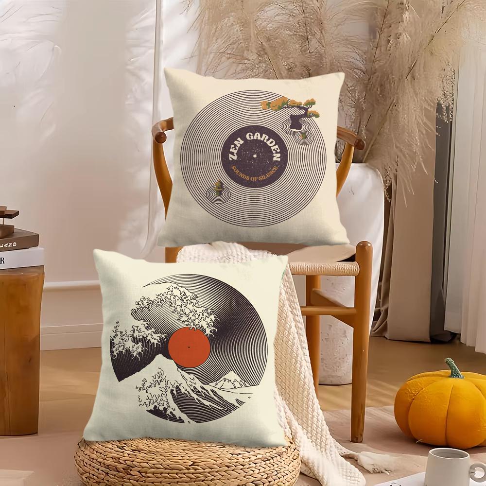 Music CD Cushion Cover Soft Plush Throw Pillow Cover DoubleSided Decorative Cushion Case Sofa Bedroom Home Decor