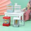 Detailed Dollhouses Kitchen Decors Collection 1/12 Scale Featuring Miniature Microwave Oven Bread Cabinet