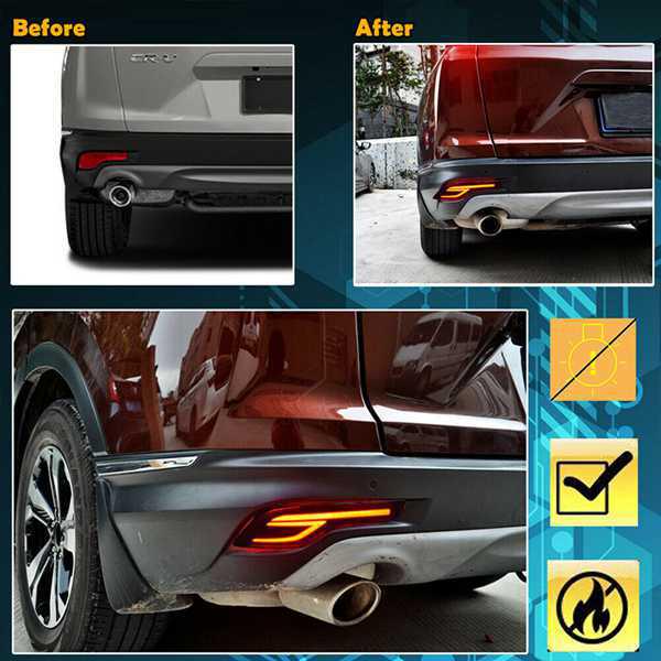 LED Rear Bumper Reflector Taillights for 17-19 Honda CRV