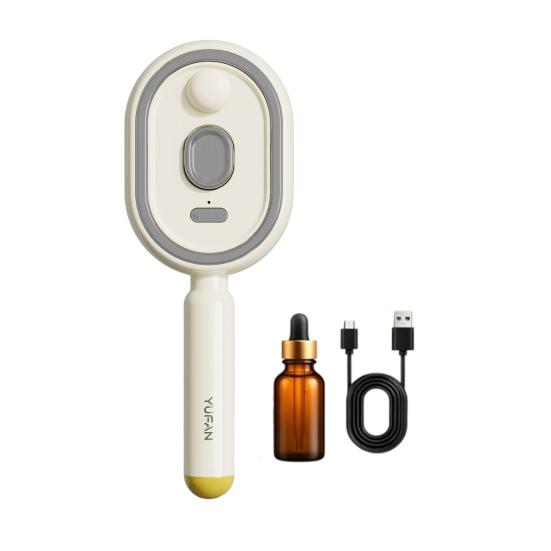 1/2Pcs Electric Spray Air Cushion Brush, USB Rechargeable Misting Massage Brush, Anti-Frizz Self-Cleaning Steam Comb for Dry Damaged Hair
