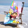 Ultra-Soft Beach Towel with Gabby's Dollhouse Theme,Ideal for Pool - Camping, Diving - Perfect Travel Essential, Vibrant Beach Towel.