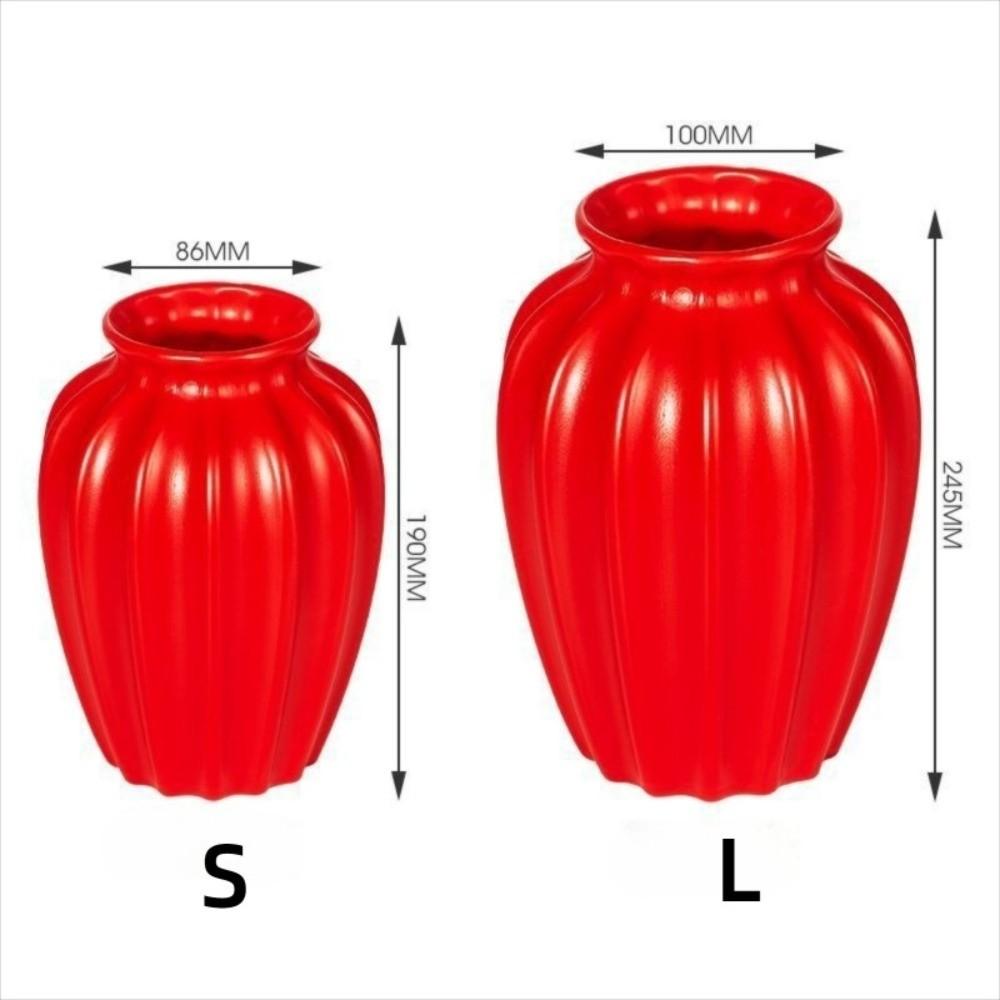 Plastik-Blumenvase Imitation Keramik Haushalts-Blumentopf Einfarbig Wohnzimmerdekoration Blumenarrangement-Behälter
