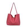 Large-capacity class commuter handbag solid color polka dot tote bag new summer versatile shoulder armpit bag