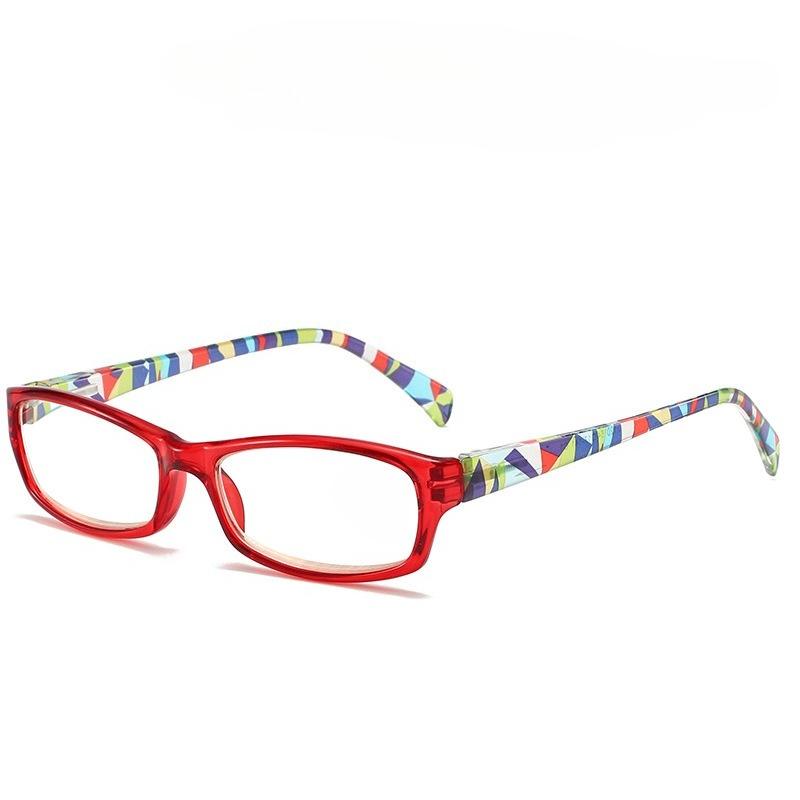 New Fashionable Anti-Blue Light Presbyopia Glasses Elegant Square Frame with Floral Accents Reading Eyewear +1.0 To +4.0