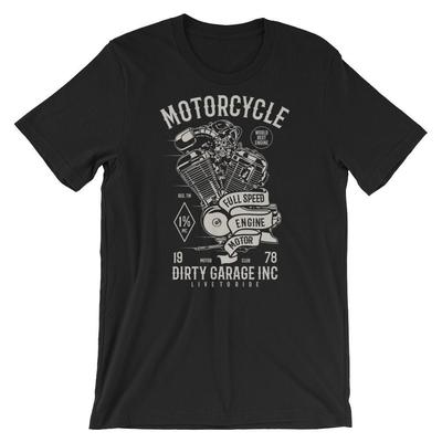 Motorcycle Full Speed Engine T-Shirt. 100% Cotton Premium Tee NEW