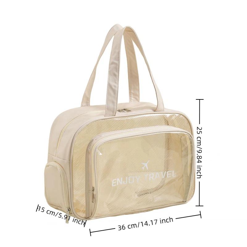 Wet And Dry Separation Fitness Wash Bag Waterproof Travel Bag Swimming Storage Bag Pu Handheld Portable Cosmetic Bag
