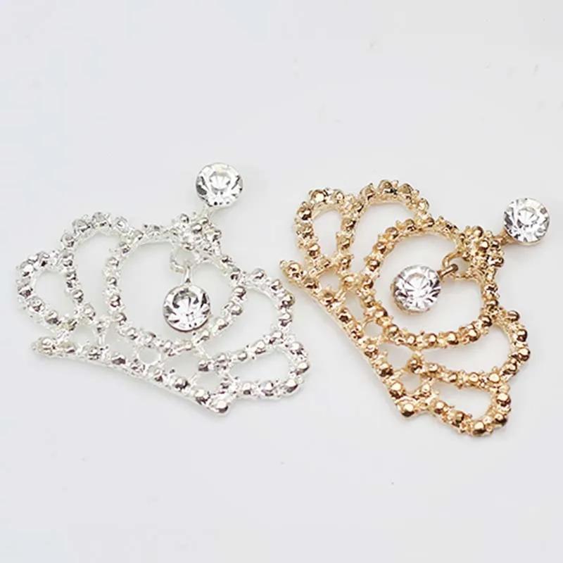 

Engood 50Pcs Alloy Rhinestone Crown Buttons Sewing Trim Embellishments Craft Buckle Wedding Decoration DIY Hair Accessories ZJ76