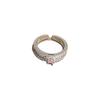 Zircon Open Ring: French Minimalist Style for Women
