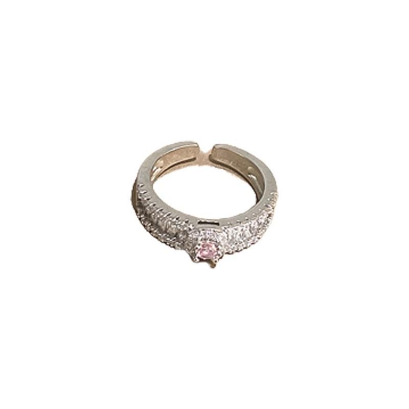 Zircon Open Ring: French Minimalist Style for Women