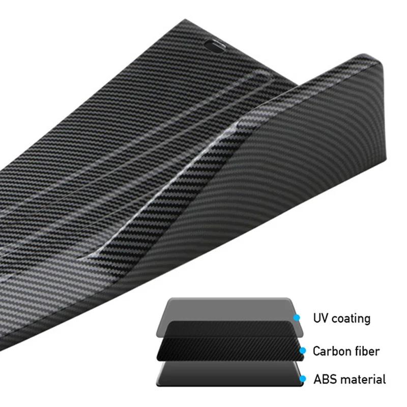 Pair Universal Car Rear Bumper Spoiler Lip Carbon Fiber Wing Trim Protection Anti-crash Diffuser Side Skirt Wrap Angle Splitter