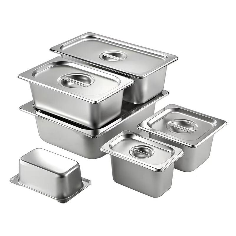 Shengjia 1/3 Gastronorm Edelstahl Lebensmittelbehälter mit Deckel