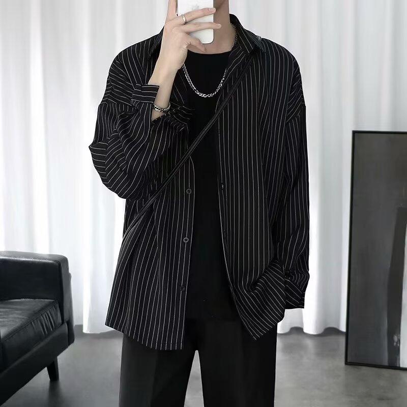 Striped Shirt For Men And Women In Spring And Summer 2024, High-End Trend Long Sleeved Shirt, Casual Thin Student Versatile Jacket