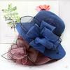 Lady Wide Brim Hat Sun Cap Folding Bucket Beach Flower Mesh Holiday Summer Hat