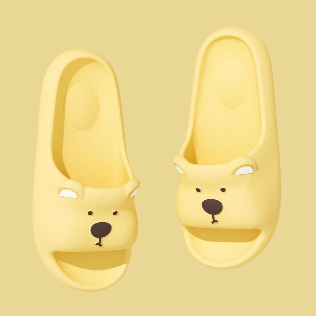Cute Bear Women Home slippers Thick Bottom Soft Beach Slides Fashion Comfortable Non-slip Slippers Cartoon Lightweight Men Bathroom Slippers