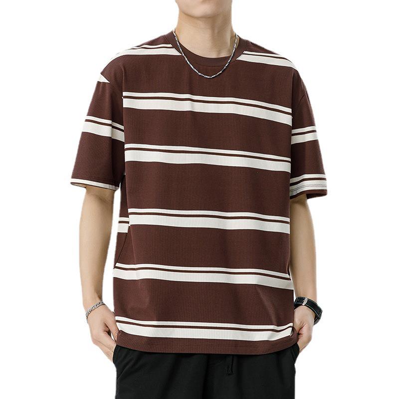 Kunhai Pengyun Men's Japanese Striped Short-Sleeve Casual T-Shirt