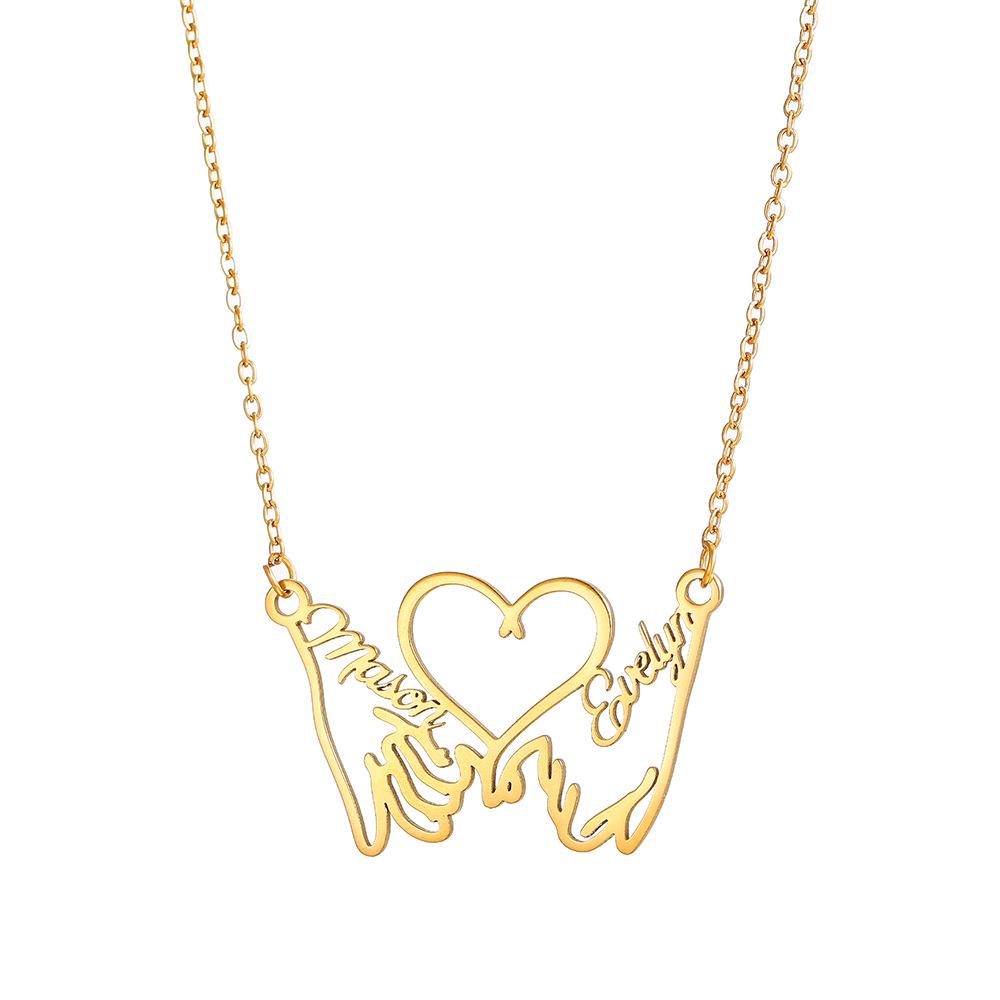 Collana Personalizzata con Lettere in Acciaio Inossidabile Placcato Oro 18K - Catena Clavicolare Fai-da-Te con Nome Personalizzato