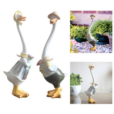 Decorative Garden Duck Statue Resin Animal Sculpture Yard Accessory for Outside Garden Art Landscape Decor