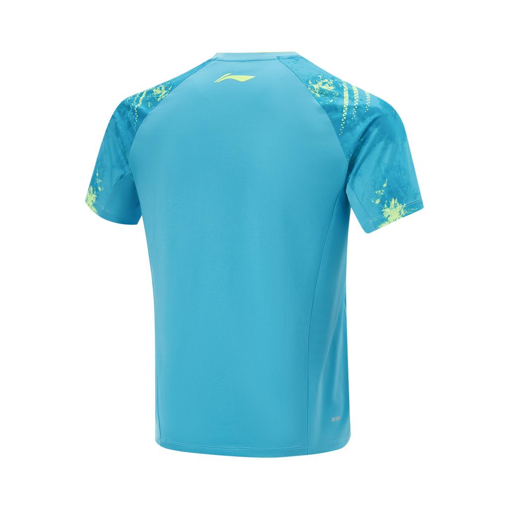 Li-Ning Štýlové ekologické pletené športové tričko s krátkym rukávom Unisex Topy Delfínovo-modrá AAYV087-3